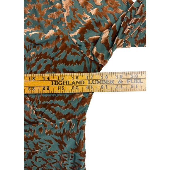 Soft Surroundings Shae Dress Velvet Burnout Animal Print Midi Large Petite - Picture 14 of 16